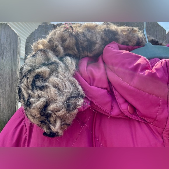 Petite Lands' End Faux-Fur Hood Down Winter Coat Size L/P 14-16 - Picture 5 of 16